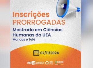 UEA prorroga inscrições para Mestrado em Ciências Humanas