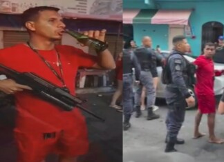 VÍDEO: “Confiado” se mostra com fuzil falso na Compensa e vai parar na prisão com mais dois