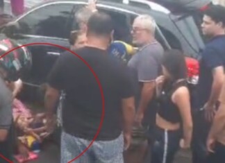 Carro descontrolado invade calçada e atropela mãe e filho no Dom Pedro em Manaus