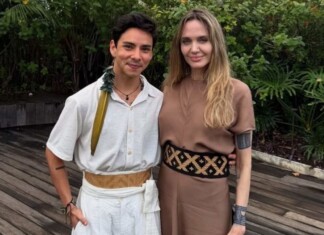 Estilista amazonense apresenta coleção a Angelina Jolie durante visita ao Brasil