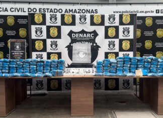Polícia Civil prende dois homens e apreende 210 quilos de cocaína de origem peruana em Manaus