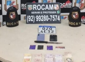 ROCAM captura dois homens no bairro São José com faca e objetos roubados em Manaus