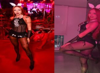 Ruivinha de Marte prestigia festa luxuosa de MC Mirella inspirada na revista Playboy