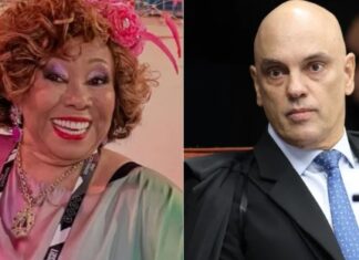 Alcione revela encanto pelo ministro Alexandre de Moraes: ‘Meu careca’