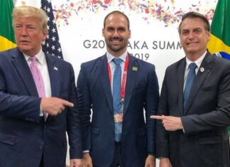 Eduardo Bolsonaro pede que brasileiros agradeçam Trump por tarifas aplicadas aos produtos brasileiros