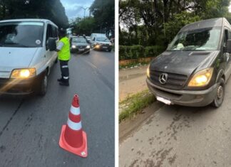 Operação na avenida Cosme Ferreira resulta na apreensão de sete vans sem autorização