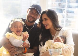 Bruna Biancardi e Neymar mostram fotos da filha Mel, que nasceu neste sábado (5)
