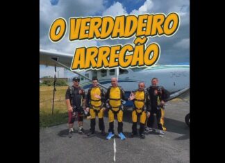 O salto de paraquedas de Robertão Cidade, aos 59 anos, virou assunto nas redes sociais