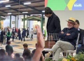Presidente Lula assina projeto ambiental e enfrenta manifestação de críticos aos atos de 8 de janeiro