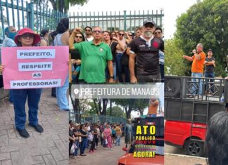 Educadores realizam ato em frente à Prefeitura contra o “PL da Morte” imposto por David Almeida