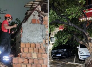 Corpo de Bombeiros atendeu 45 ocorrências após forte chuva em Manaus