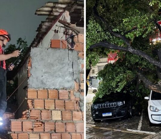 Corpo de Bombeiros atendeu 45 ocorrências após forte chuva em Manaus