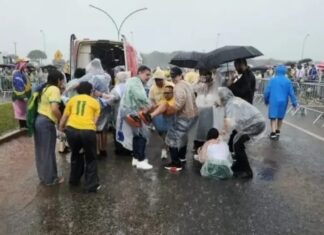 Manifestantes em ato de Nikolas Ferreira são atingidos por raio no DF