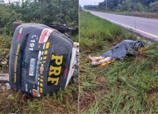 Viatura da PRF se envolve em acidente após perseguição e agente morre na BR-174