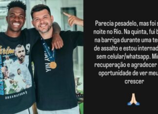 Assessor de Vinícius Júnior e Paquetá relata ter sido baleado em tentativa de assalto