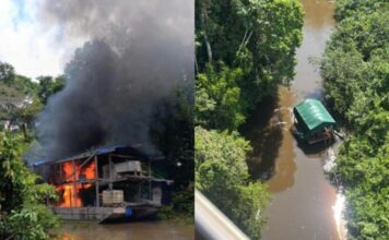 Combate ao garimpo ilegal no Amazonas resulta na destruição de mais de 15 dragas em rio da região