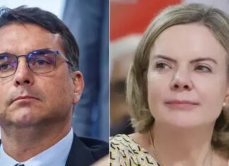 Gleisi exige quebra de sigilos de Flávio Bolsonaro após escândalo do Banco Master