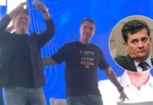 Tarcísio e Moro ignoram escândalo do Banco Master e fazem ato com Flávio Bolsonaro