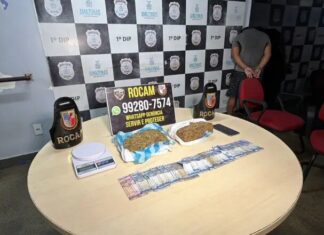 Rocam apreende drogas e dinheiro trocado com homem preso em adega no bairro Mundo Novo em Manaus