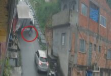 Caminhão perde controle em ladeira, homem salta e escapa de acidente grave