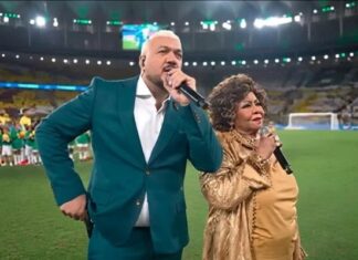 Depois de se atrapalhar no Hino Nacional, Alcione aponta falha técnica em apresentação com Belo