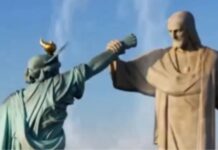 Propaganda iraniana usa IA para criar confronto entre Cristo Redentor e Estátua da Liberdade