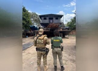 Operação apreende estruturas de dragagem usadas em mineração ilegal na Amazônia