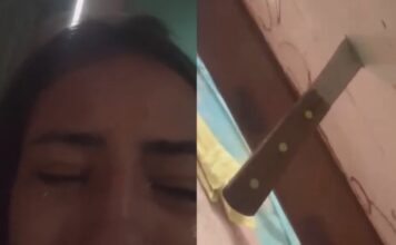 Caso de violência doméstica em Presidente Figueiredo viraliza após vítima exibir faca na porta de casa