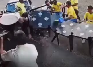 Carro dirigido por adolescente invade calçada e atinge grupo que acompanhava jogo do Brasil em Minas Gerais