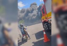 Incêndio próximo à Avenida Margarita provoca lentidão e chama atenção de motoristas