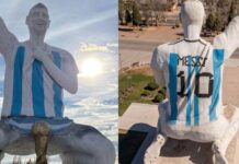 Cidade que ergueu maior estátua de Messi no mundo comemora classificação da Argentina à final do Mundial