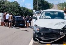 Batida entre carros deixa feridos e provoca congestionamento em trecho da AM-070