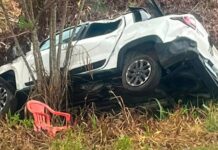 Quatro pessoas ficam feridas após acidente entre dois carros na BR-174