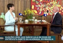 Domingo Espetacular marca 4,9 pontos com entrevista de Lula e tem baixa audiência