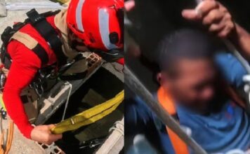 Homem é resgatado após ficar pendurado por 40 minutos dentro de caixa d’água em Manaus