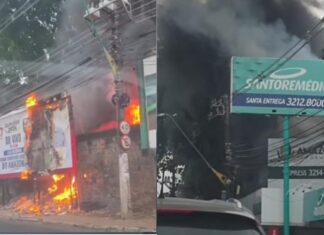 VÍDEO: Incêndio em terreno assusta moradores e motoristas na avenida Umberto Calderaro em Manaus