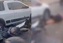 Motociclista m0rr3 após ser arremessad0 em colisão com carro na Avenida Brasil em Manaus