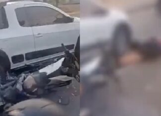 Motociclista m0rr3 após ser arremessad0 em colisão com carro na Avenida Brasil em Manaus