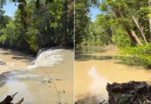 Obra sem autorização é investigada após Cachoeira Natal ficar barrenta