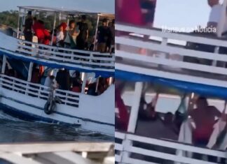 Comandante faz manobra arriscada, quase bate em outro barco e deixa passageiros em pânic0