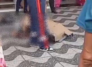 Homem que usava camisa de mototaxista m0rr3 na Avenida Autaz Mirim