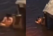 Casal é flagrado em momento íntim0 nas águas do Rio Negro, debaixo da Ponte Rio Negro
