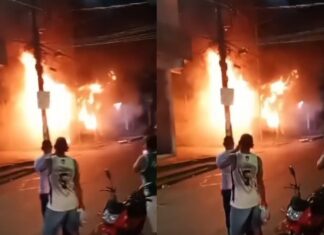 Incêndio atinge padaria e assusta moradores no Educandos em Manaus