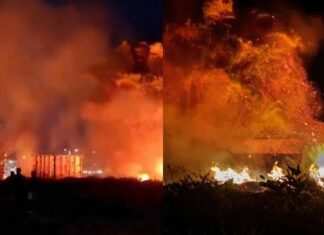 Incêndio de grandes proporções é registrado em área atrás do Hospital Delphina Aziz em Manaus