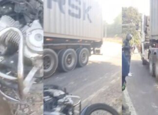 Motociclista morr3 após ser atingido por carreta e ter cabeça esmagada no Distrito Industrial