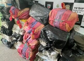 Mais de uma tonelada de maconha é encontrada em casa às margens de rio no Amazonas