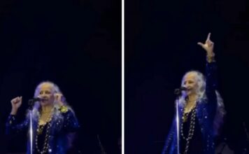 Maria Bethânia faz o “L” no palco e diz que vota em Lula