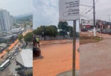 Rompimento de adutora causa alagamentos e interdita avenida na zona oeste de Manaus