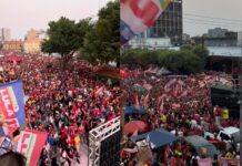 Centro de Manaus é tomado por apoiadores de Lula em mobilização antes da votação