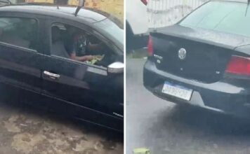 VÍDEO: Homem é flagrado ‘se aliviando’ dentro de carro em plena via pública da Zona Leste de Manaus